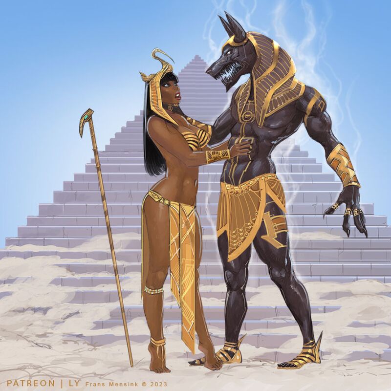 Египтянка и Анубис от Frans Mensink.jpg