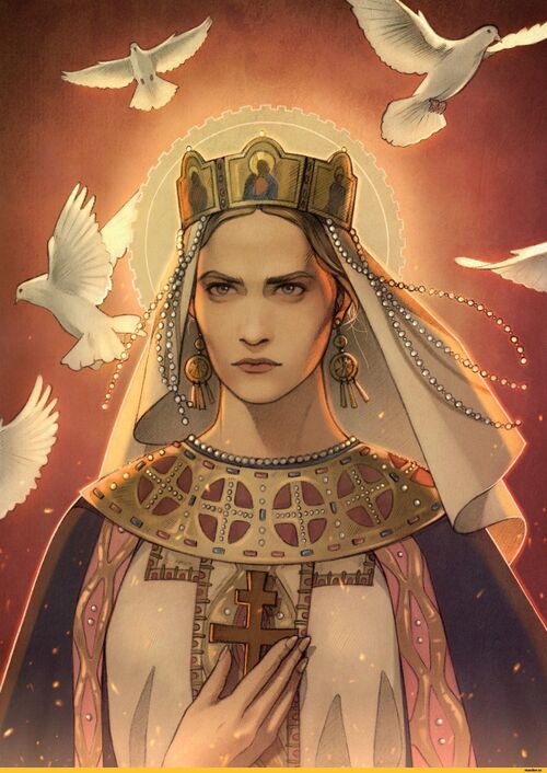Княгиня Ольга с голубями.jpg
