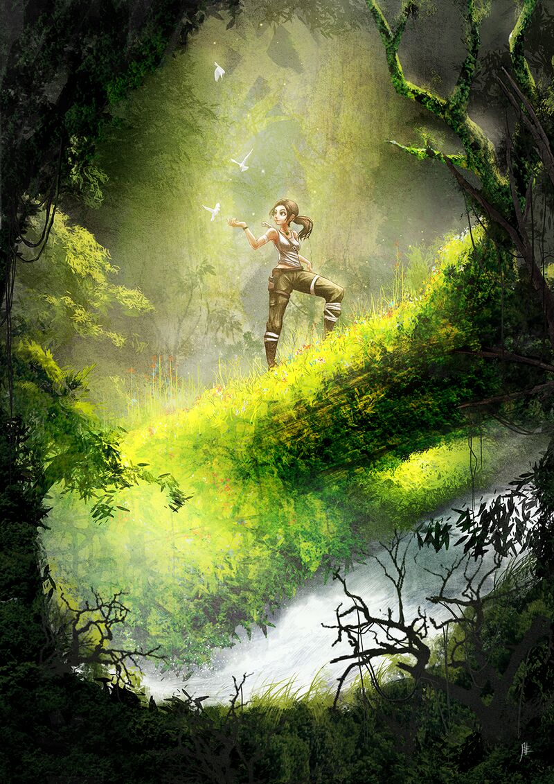 Tomb Raider - Лара и птички.jpg