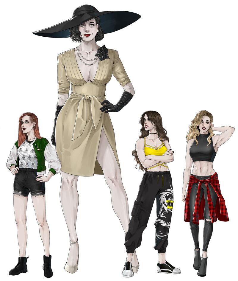 Леди Димитреску с дочками от annasassiart.jpg