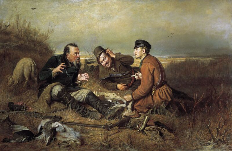 Охотники на привале Перов 1871.jpg