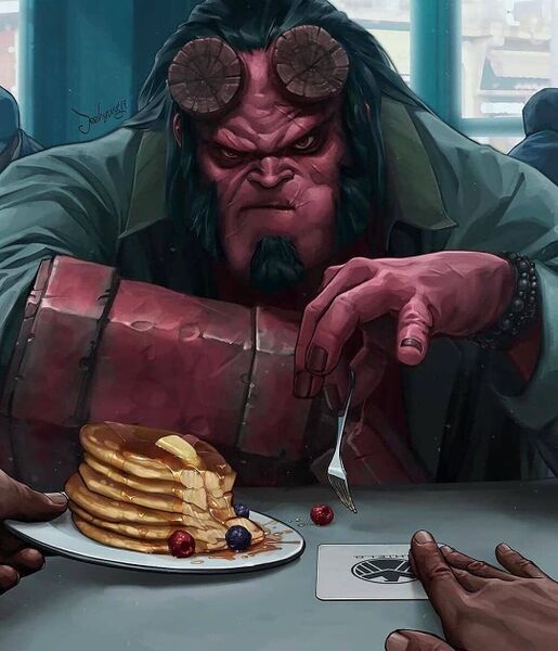 Файл:Хэллбой в кафе арт от JeeHyung lee.jpg