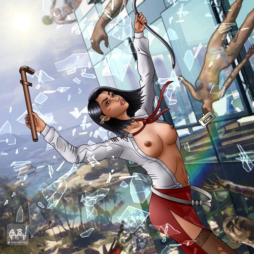 Dead Island - Сянь Мэй падает от adamburnley.jpg
