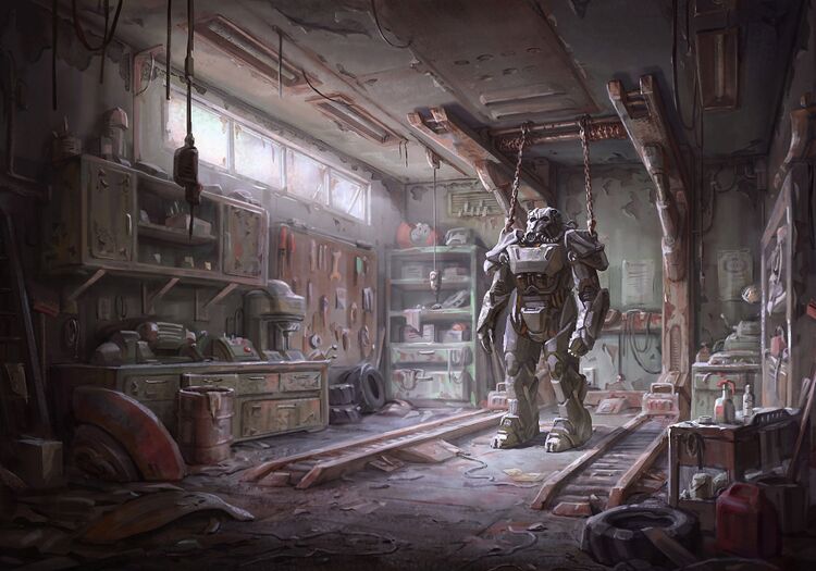Fallout - Силовая броня в гараже.jpg