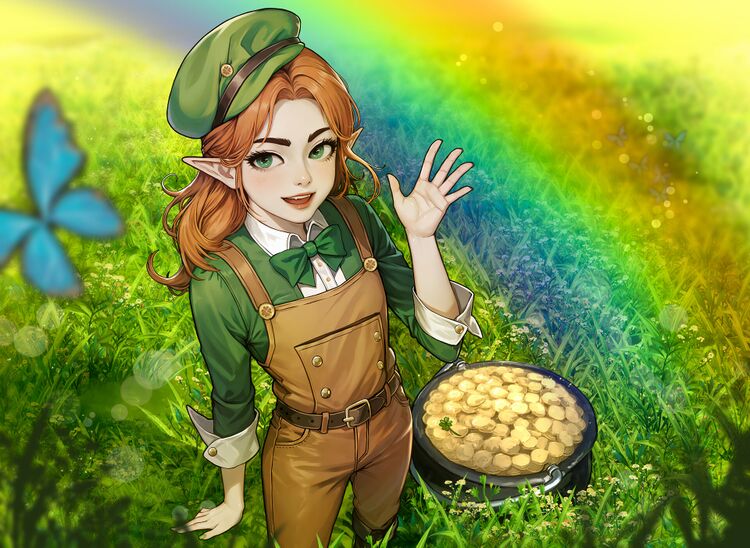 Leprechaun Girl Splash Art от White Dog.jpg