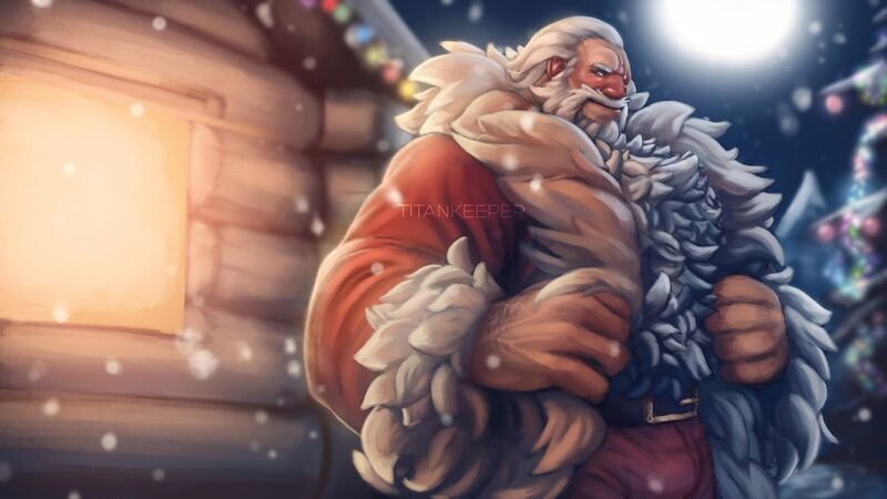 Overwatch новогодний Райнхардт от Titankeeper.jpg