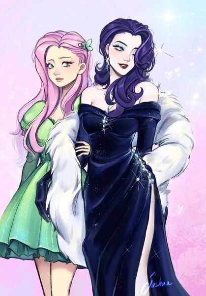 Файл:Rarity Fluttershy with a dress.jpeg