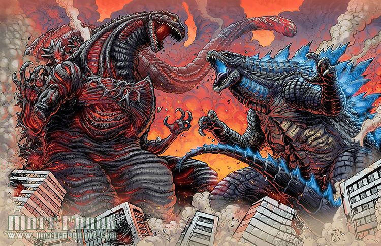 Shin gojira vs legendary godzilla by kaijusamurai.jpg