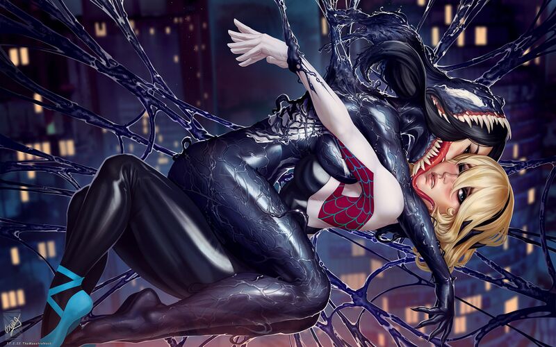 Spider-Gwen and She-Venom от Georgy Stacker.jpg