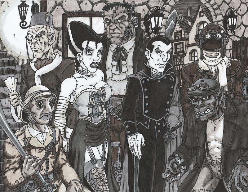 Steampunk universal monsters by crash2014.jpg